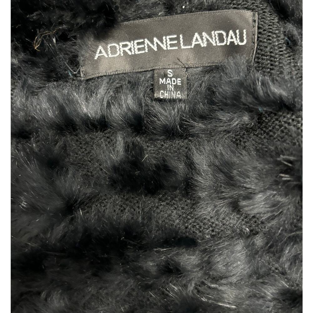 Adrienne Landau Black Fur Cardigan Size S - Picture 3 of 7
